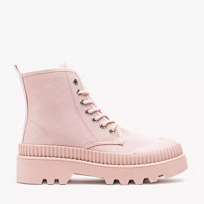 OUTLET Рожеві жіночі чоботи на плоскому каблуці Roulle - Туфлі