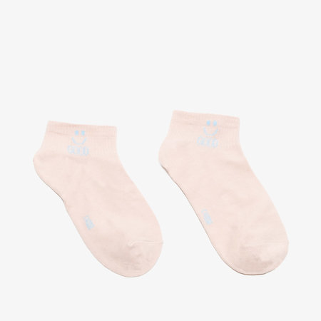 Рожеві жіночі шкарпетки до щиколотки з написом - Нижня білизна