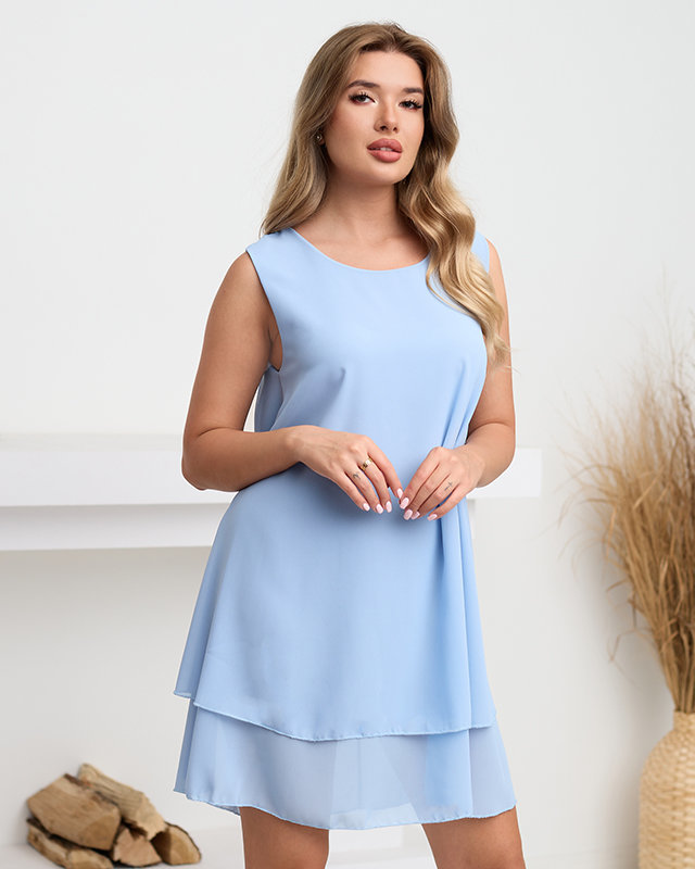 Жіноча міні-сукня блакитного кольору - Одяг