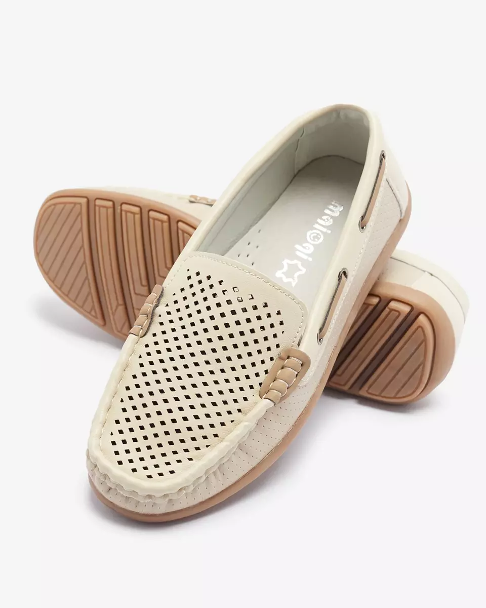 Ажурні дитячі мокасини бежеві Neddax - Взуття