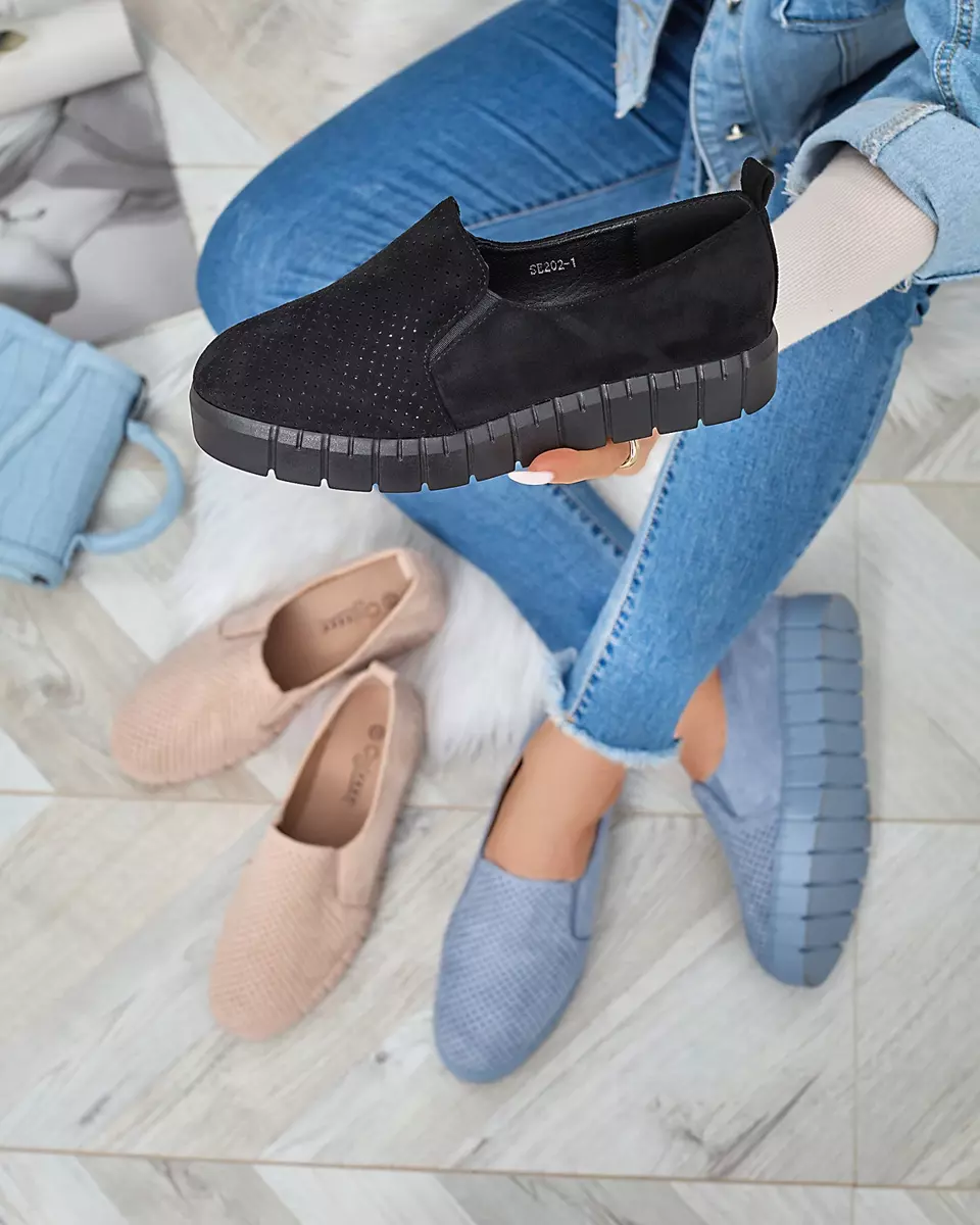 Ажурні жіночі сині сліпони Cegeti - Взуття