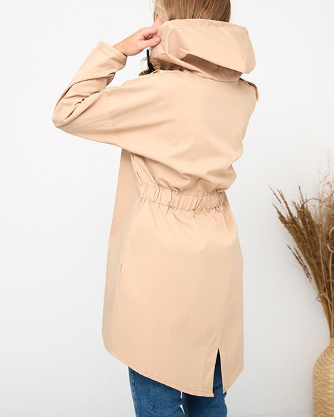 Бежева жіноча довга куртка-вітровка - Одяг