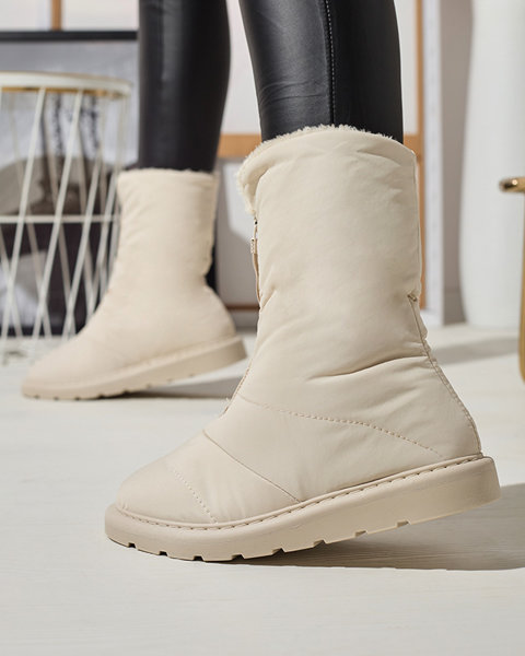 Бежеві жіночі черевики а-ля снігоступи Tirigga- Footwear