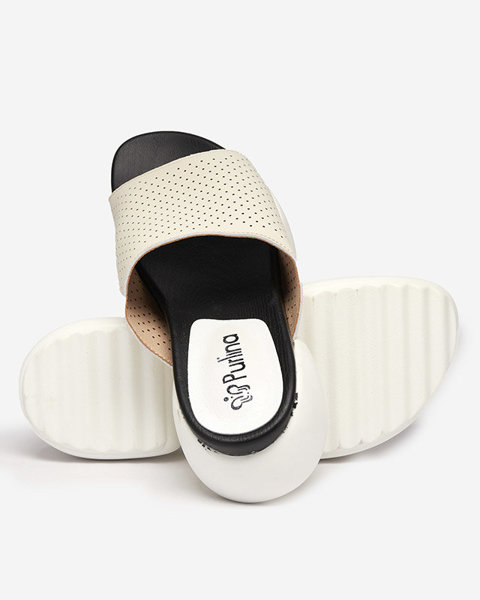 Бежеві жіночі тапочки Madacia - Взуття
