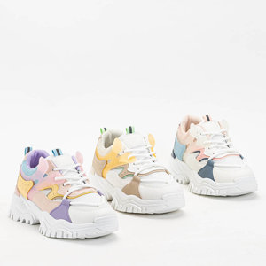Білі жіночі кросівки з бежевими вставками Goi