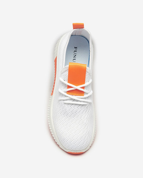 Білі жіночі спортивні туфлі з помаранчевими вставками Kedeti - Взуття