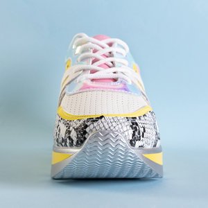 Біло-жовті кросівки з кольоровими вставками Meia