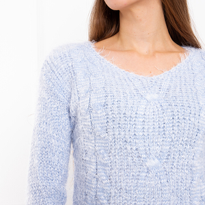 Блакитний жіночий светр
