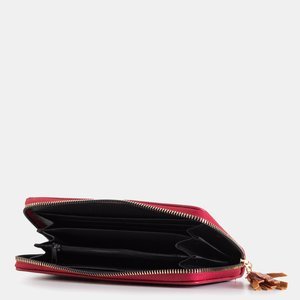 Бордовий жіночий гаманець з бахромою