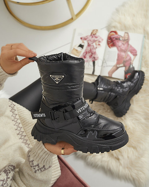 Черевики жіночі на плоскій підошві чорного кольору Genovty- Footwear
