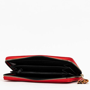 Червоний жіночий гаманець з бахромою