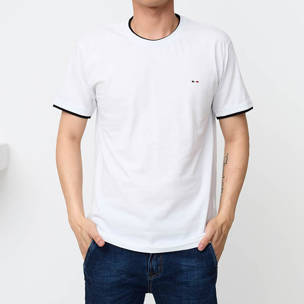Чоловіча біла бавовняна футболка - Одяг