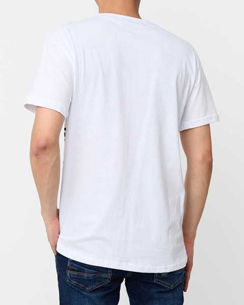 Чоловіча біла футболка з принтом - Одяг