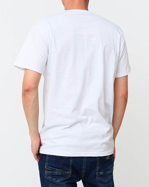 Чоловіча біла футболка з принтом - Одяг