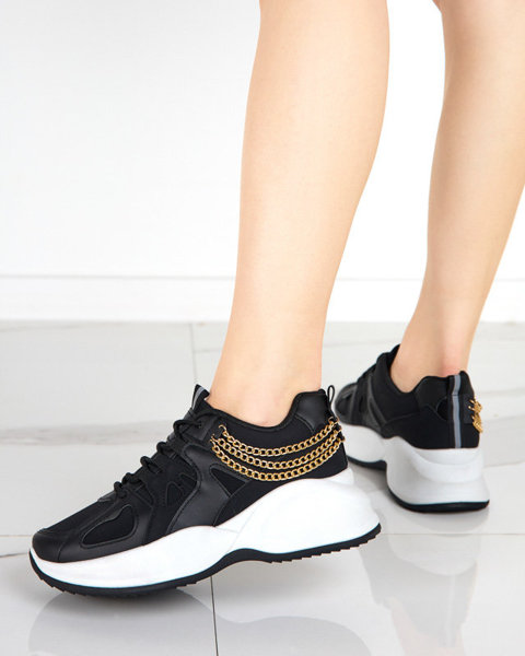 Чорне жіноче спортивне взуття з ланцюжками від Kedinre - Взуття