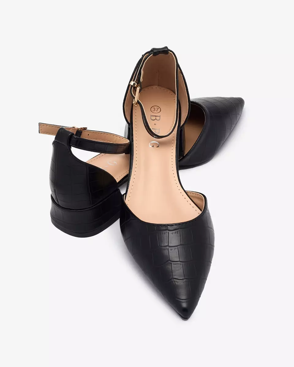 Чорні жіночі балетки з вирізом Sefozi- Взуття