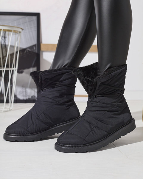 Чорні жіночі черевики а-ля снігоступи Amirfu- Взуття