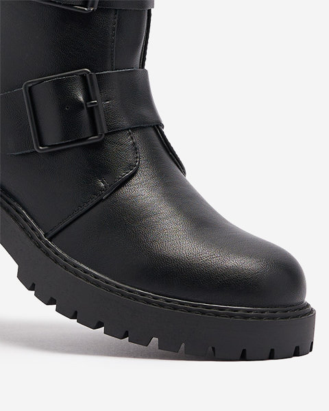 Чорні жіночі черевики на пряжках Alerras- Взуття
