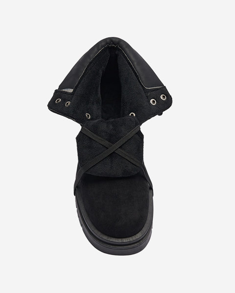 Чорні жіночі черевики утеплені trappers Boserra - Взуття