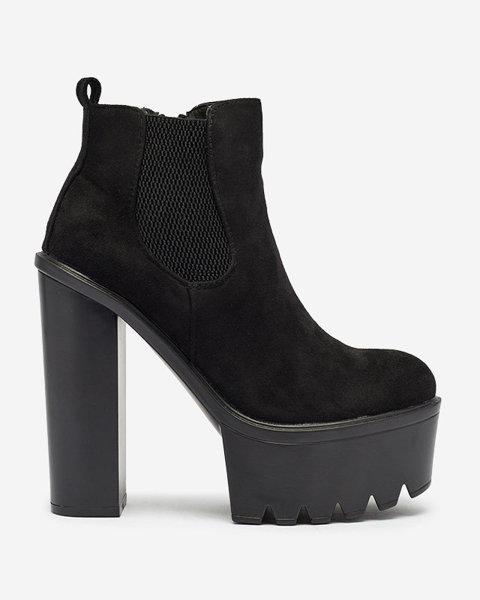 Чорні жіночі черевики з екошкіри на стійці Helag- Footwear