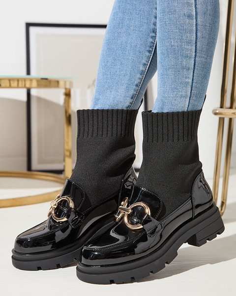 Чорні жіночі черевики з носком Accioi-Footwear