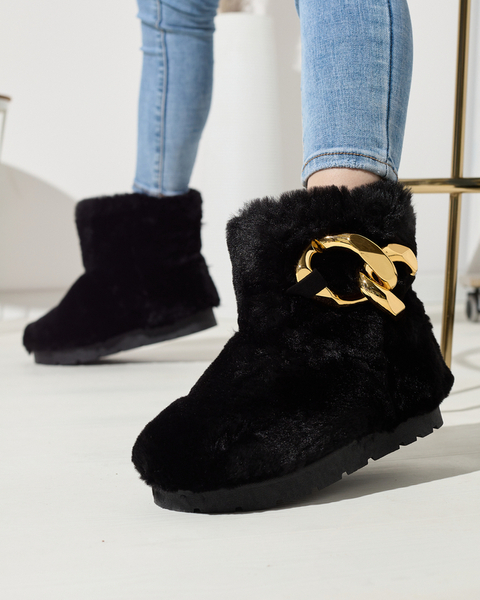 Чорні жіночі снігоступи з хутром Sattopa- Взуття