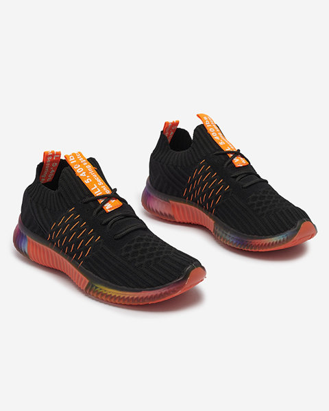 Чорні жіночі спортивні кросівки на помаранчевій підошві Fimmi - Взуття