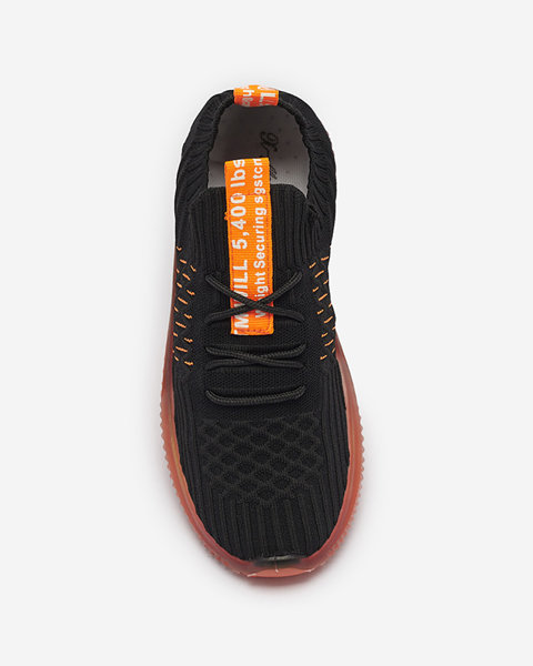 Чорні жіночі спортивні кросівки на помаранчевій підошві Fimmi - Взуття