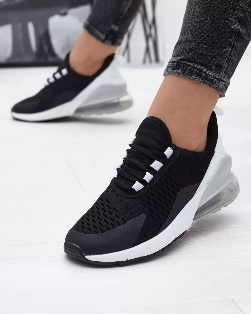 Чорні жіночі спортивні туфлі з білою вставкою Neterika - Взуття