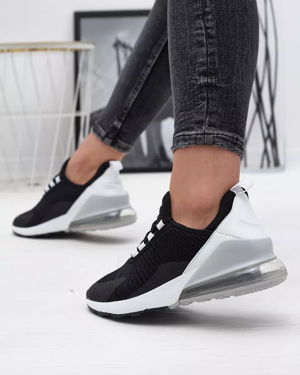 Чорні жіночі спортивні туфлі з білою вставкою Neterika - Взуття