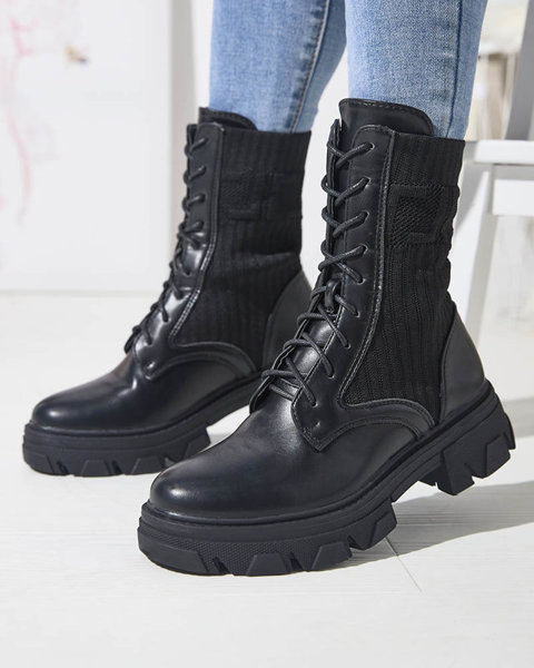 Чорні жіночі високі черевики а-ля багери Ratica - Взуття