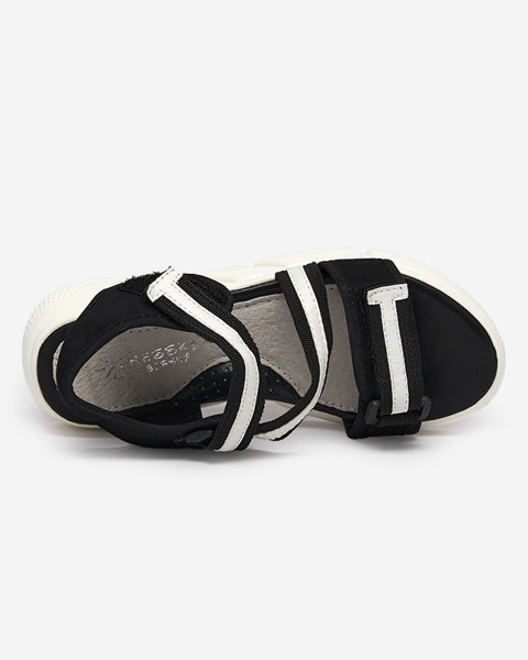 Чорно-білі дитячі босоніжки на липучках Modis - Shoes