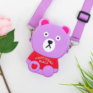 Фіолетова сумочка у вигляді ведмедика