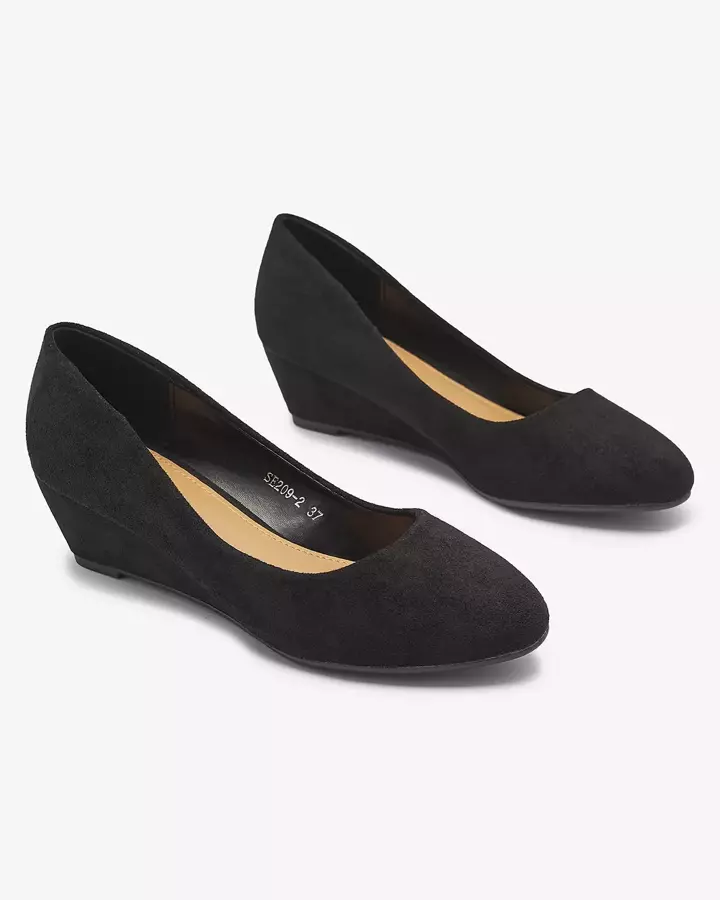 Класичні жіночі туфлі-човники з екозамші чорного кольору Jiwita - Взуття