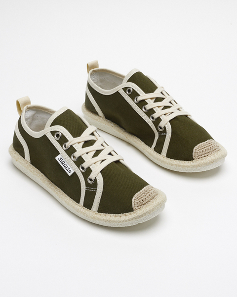 Мокіда зелені ткані жіночі кросівки - Взуття