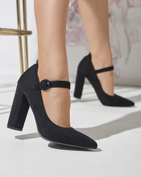 OUTLET Чорні жіночі туфлі-човники на стійці Halmmi-Footwear