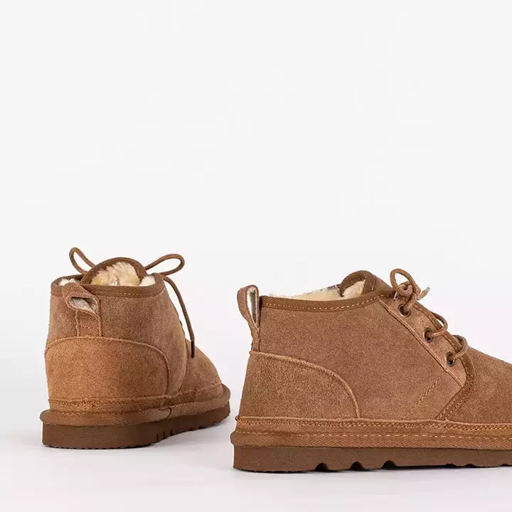 OUTLET Дитячі коричневі короткі черевики на шнурівці Tibilis- Shoes