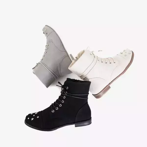 OUTLET Сірі жіночі черевики з прикрасами Matildat - Взуття