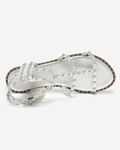 OUTLET Сріблясті жіночі босоніжки, прикрашені струями Нуріак - Взуття