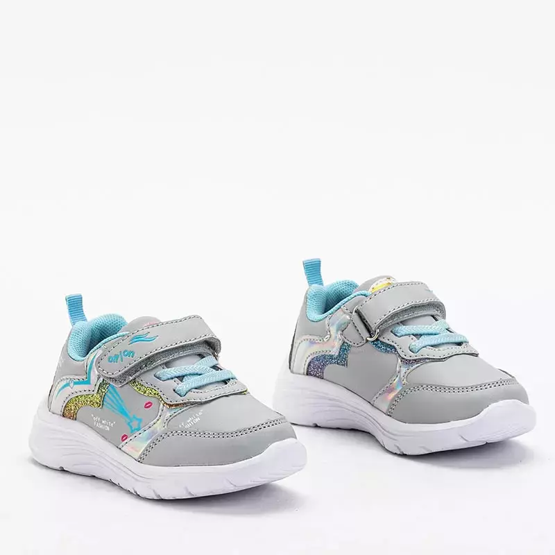 OUTLET Світло-сіре спортивне взуття для дівчат з принтом Jako- Footwear