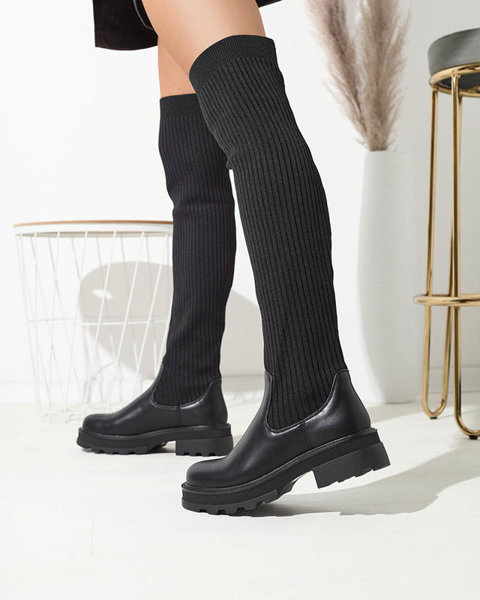 OUTLET Жіночі чорні високі черевики-сліпони Beridas - Взуття