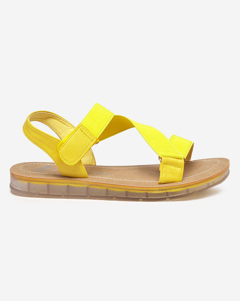 OUTLET Жовті жіночі босоніжки на гумці Alllab-Shoes