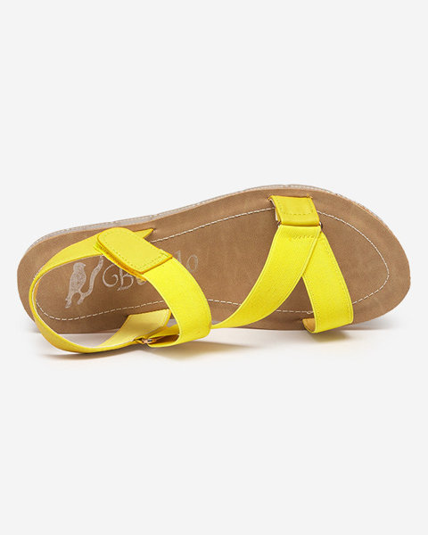 OUTLET Жовті жіночі босоніжки на гумці Alllab-Shoes