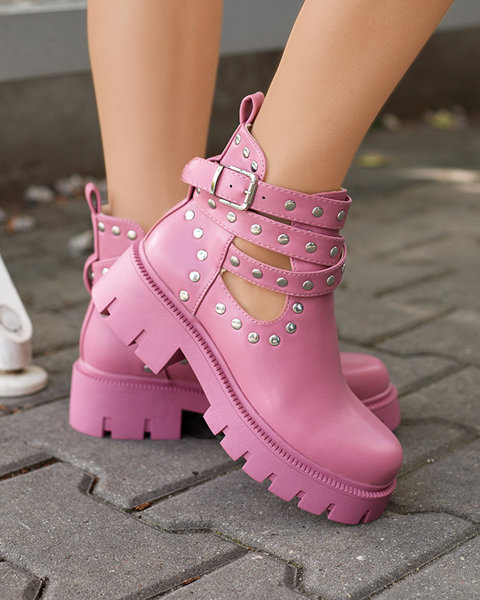 Рожеві жіночі чоботи зі стразами Socogi - Взуття