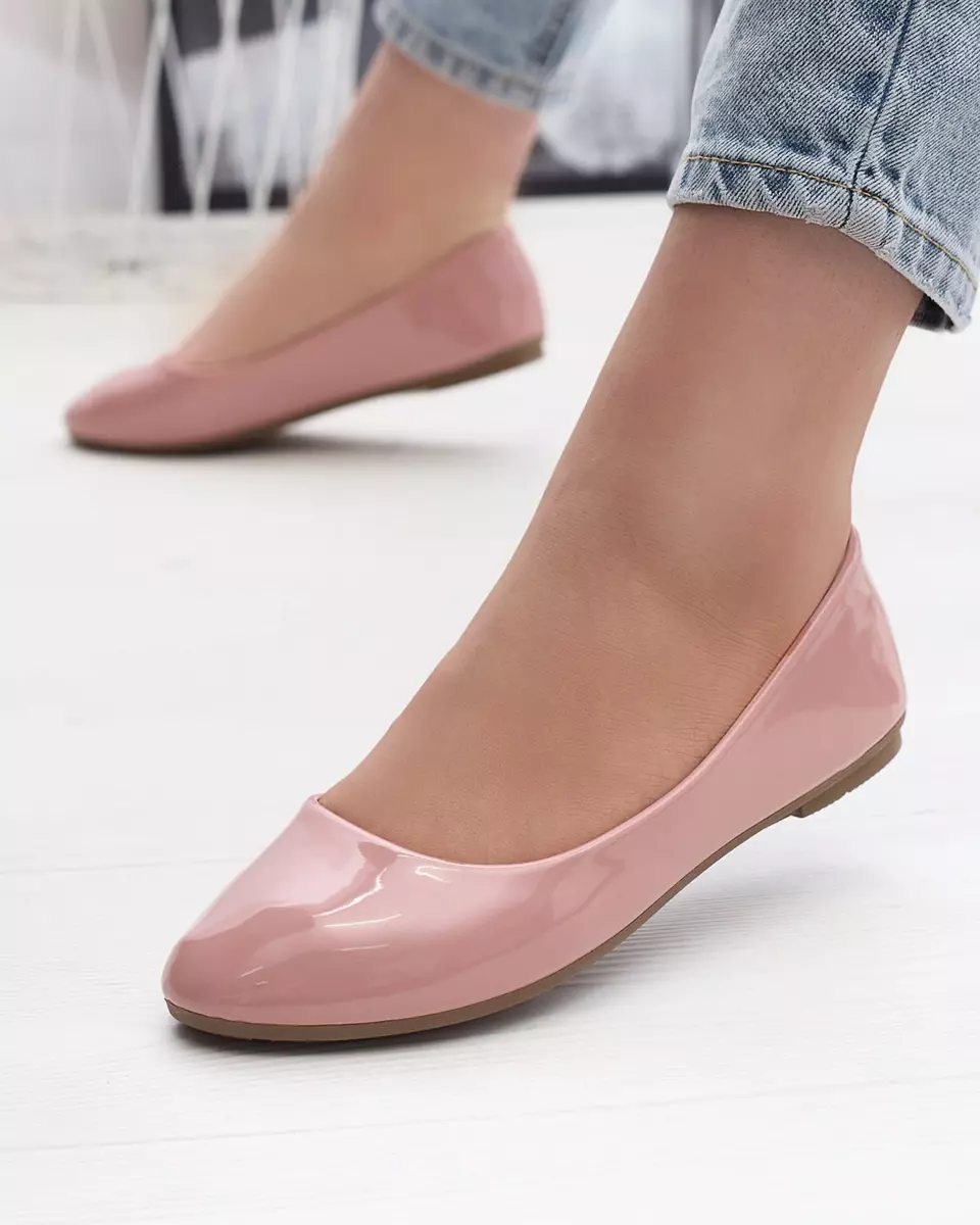 Рожеві жіночі лаковані балетки Fama - Взуття