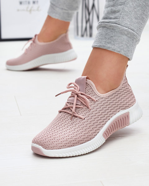 Рожеві жіночі тканинні спортивні туфлі Vobbu- Footwear