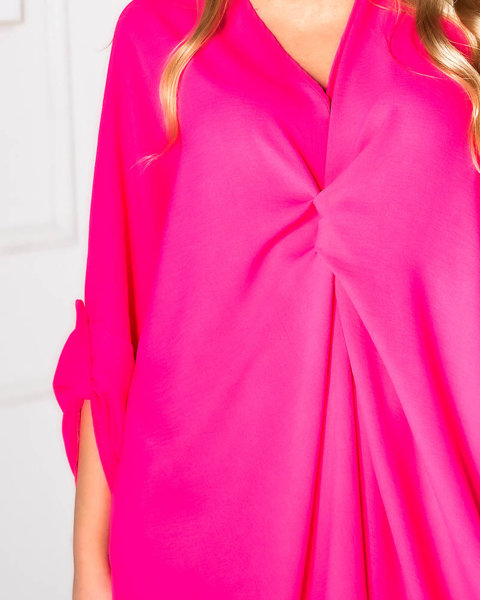 Royalfashion Рожева жіноча сукня оверсайз зі складкою
