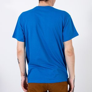 Синя чоловіча футболка з принтом