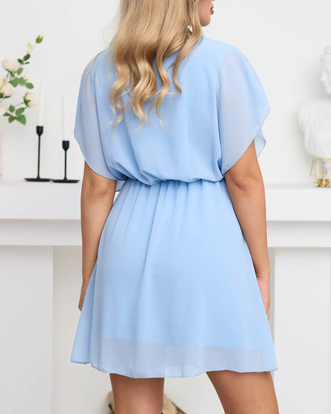 Світло-блакитна жіноча міні-сукня - Одяг
