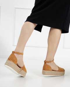 Світло-коричневі жіночі еспадрільї на платформі Savanto - Взуття